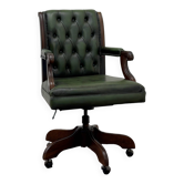 Chaise de bureau Chesterfield verte en anglais