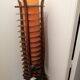 Lampe en bois ancienne vintage orange