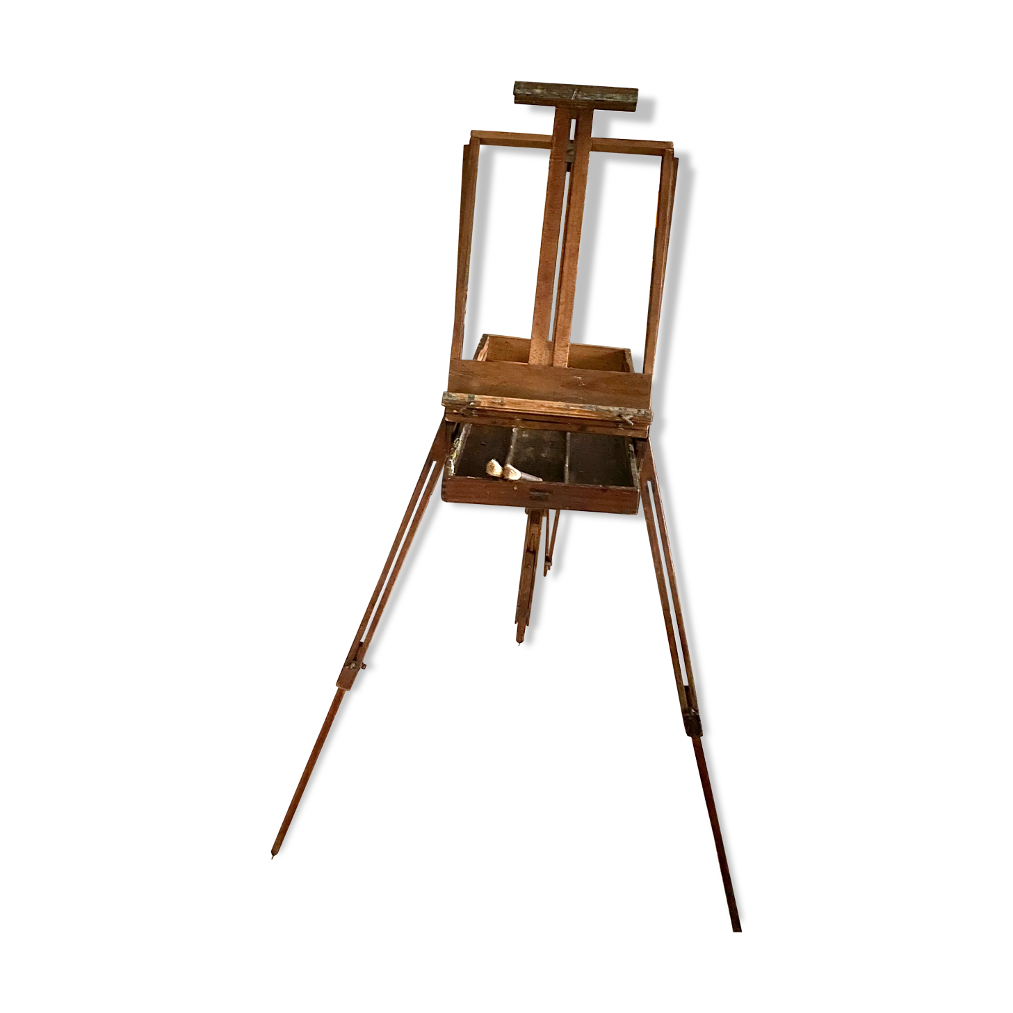 Old collapsible wooden painter's easel