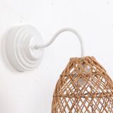 White Rattan Wall Sconce Lamp