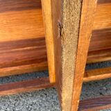 Modernist wooden desk with compass feet 1950