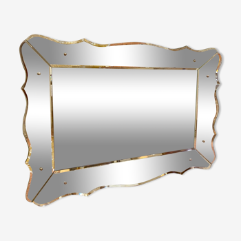 Large Venetian mirror twisted and beveled