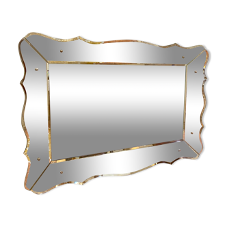 Large Venetian mirror twisted and beveled