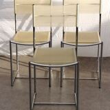 Set of 3 chrome spaghetti chairs model 101 from Belotti for Alias of the 70s-80s