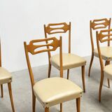 Set of six elegant Italian dining chairs