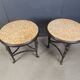 French Empire style marble and bronze side tables, 1950s