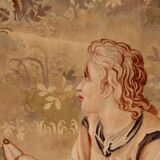 Aubusson Tapestry with Gallant Scene Decor, 19th Century