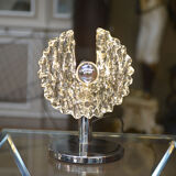 Lamp design chrome metal and glass 1970