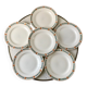 set of 6 flat plates Terre de Fer St Amand model "Molière" XXth