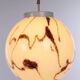Vintage Hanging lamp Hollywood Regency style with white mixed glass ball.