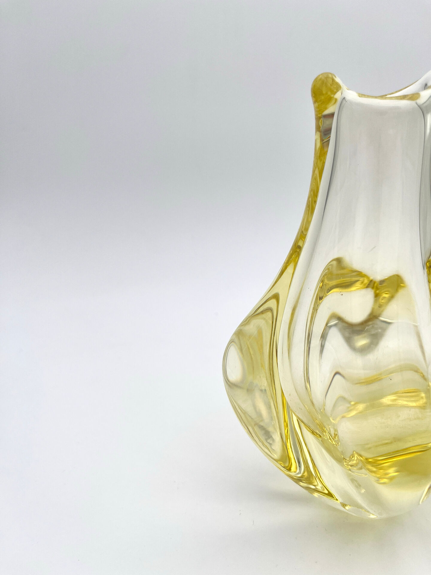 Organic Yellow Vase Miloslav Klinger ZBS - Bohemian Glass