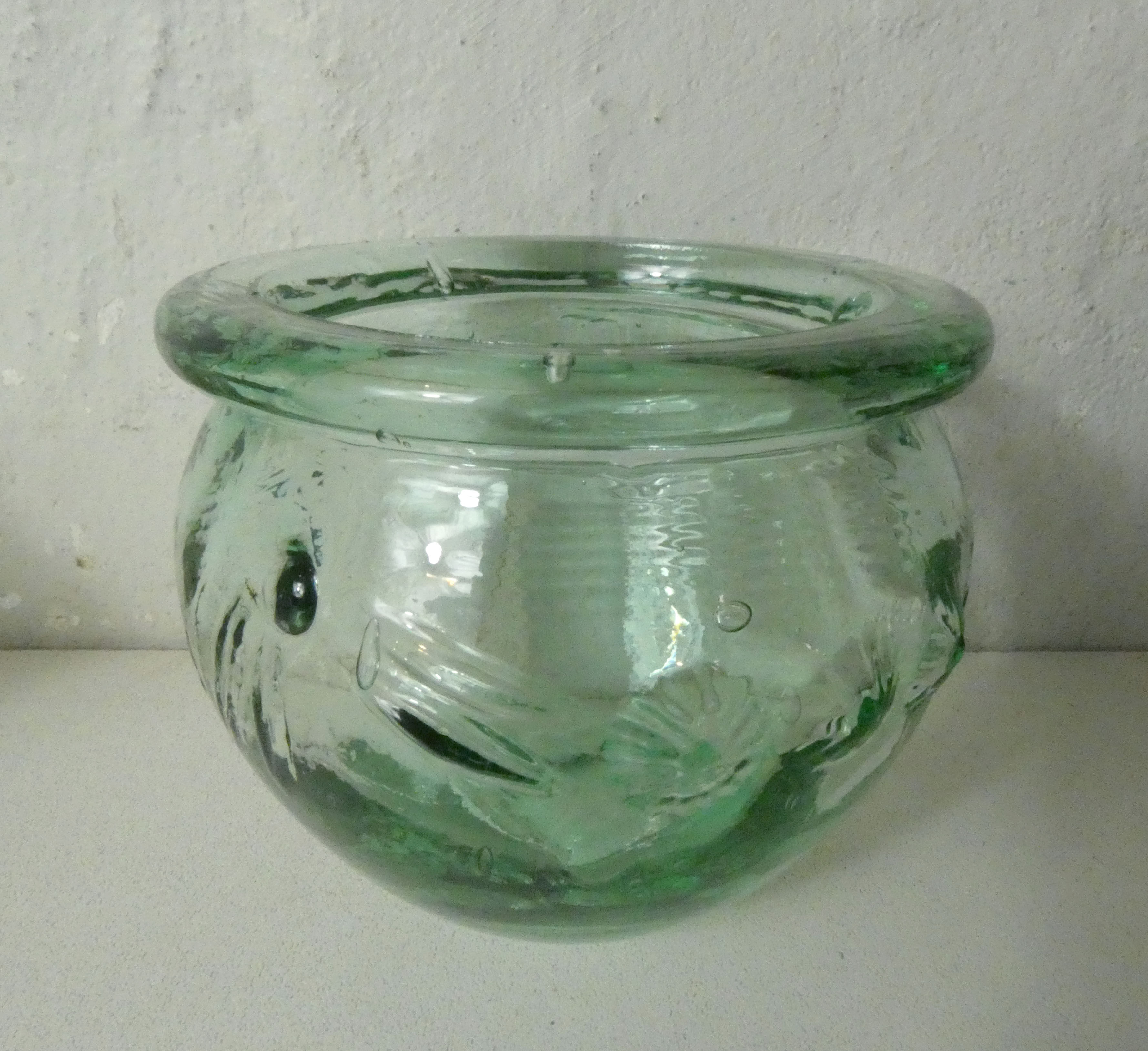 6 vintage glass jam jars