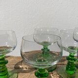 7 Alsatian crystal wine glasses