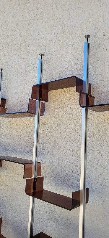 Vintage modular library shelf 6 legs and 14 shelves