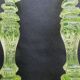 2 old yellow uraline glass candle holders signed portieux