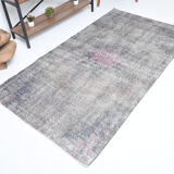 Abstract color handmade wool tapis, 214x117cm