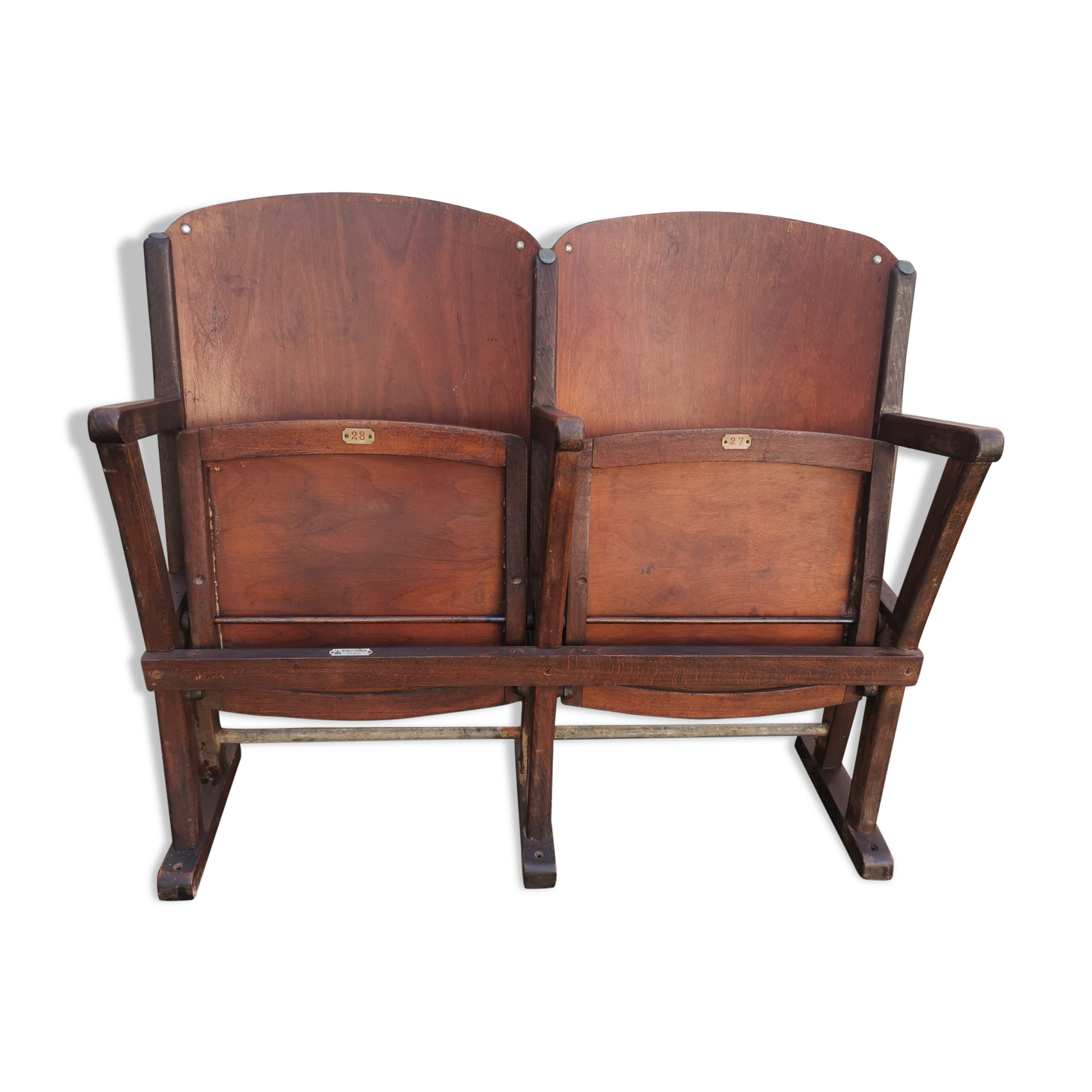 Two-seater strapontin cinema bench 1920/1930