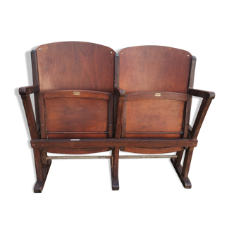 Two-seater strapontin cinema bench 1920/1930