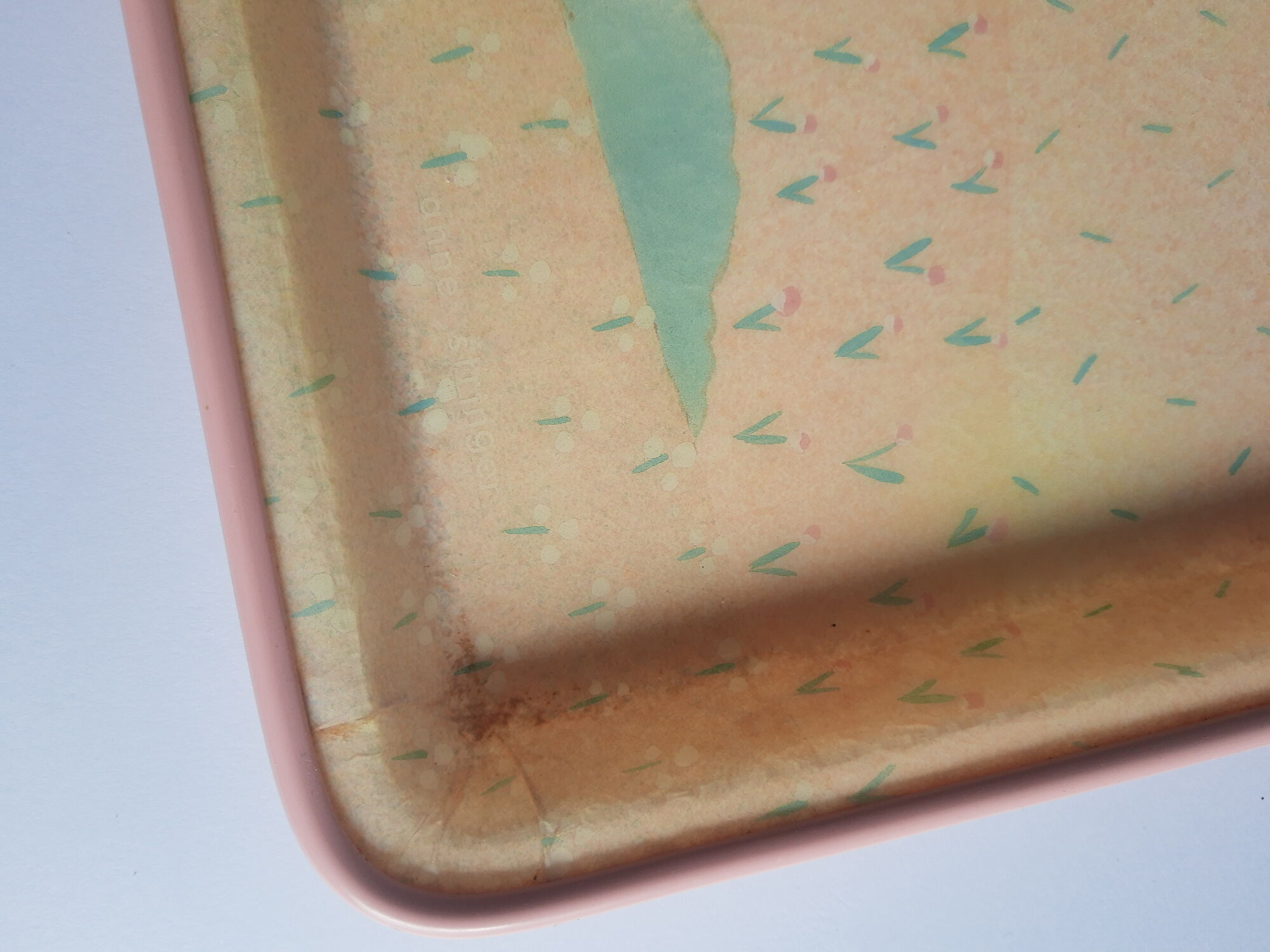 Anne stringer Alpac pink France vintage fiberglass tray