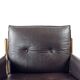Lot de 2 chaises longues en cuir marron et noyer par Ton, Tchécoslovaquie