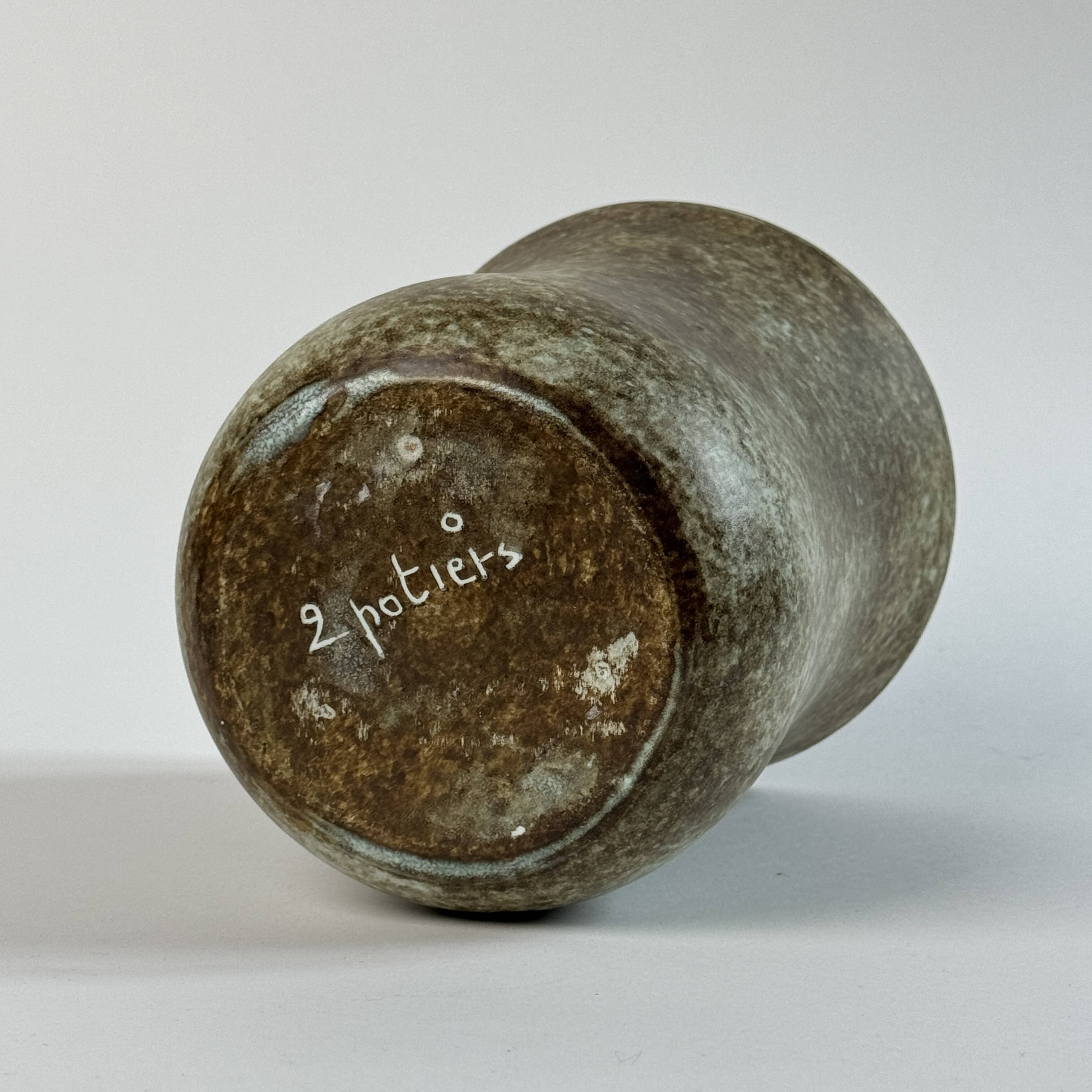 Ceramic vase by the 2 potiers, France, circa 1950