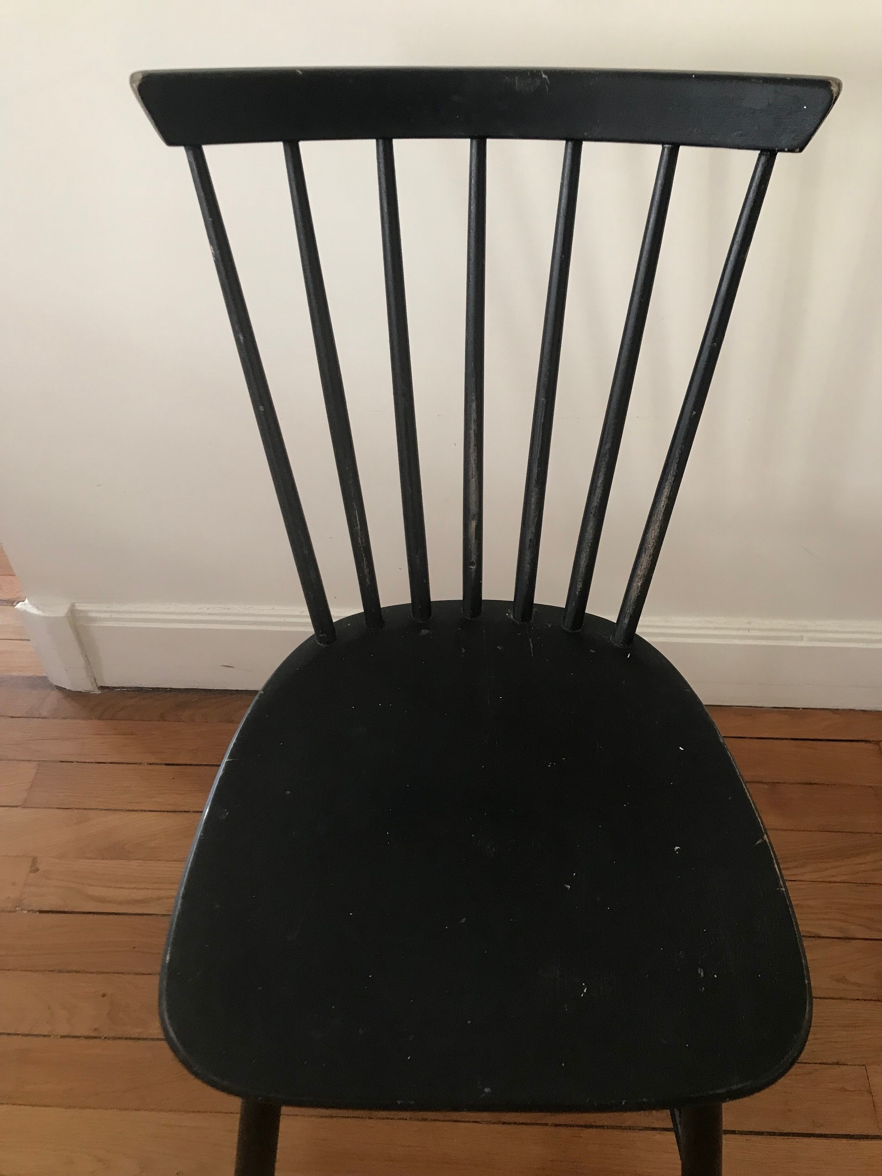 Sweden chair 1960 black bar stamped