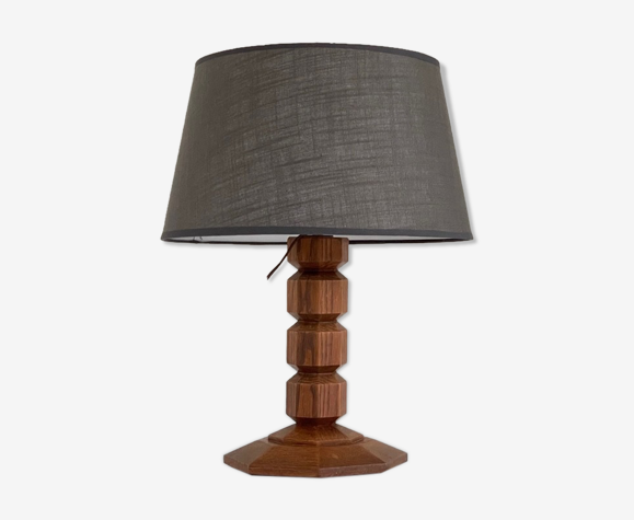 Lampe en chêne massif art déco