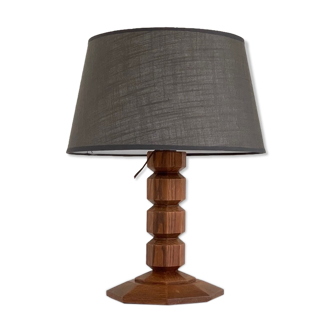 Art deco solid oak lamp