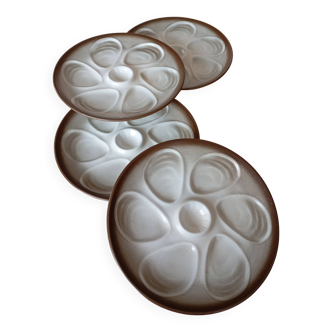 4 assiettes à huîtres Salins