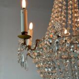 Lustre sac de perle en cristaux taillés vers 1900