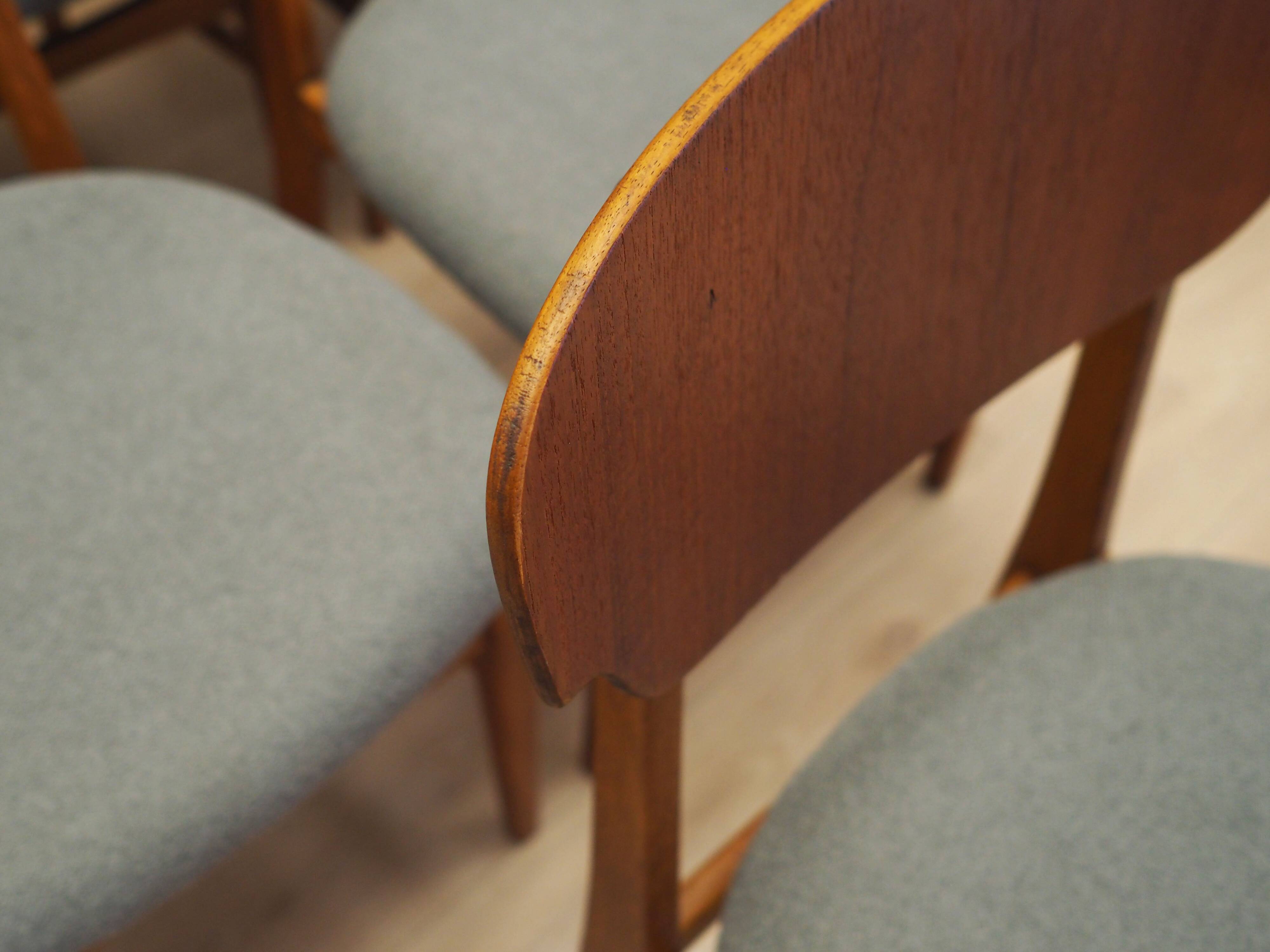 Set of six teak chairs, Danish design, 1970s, production: Denmark