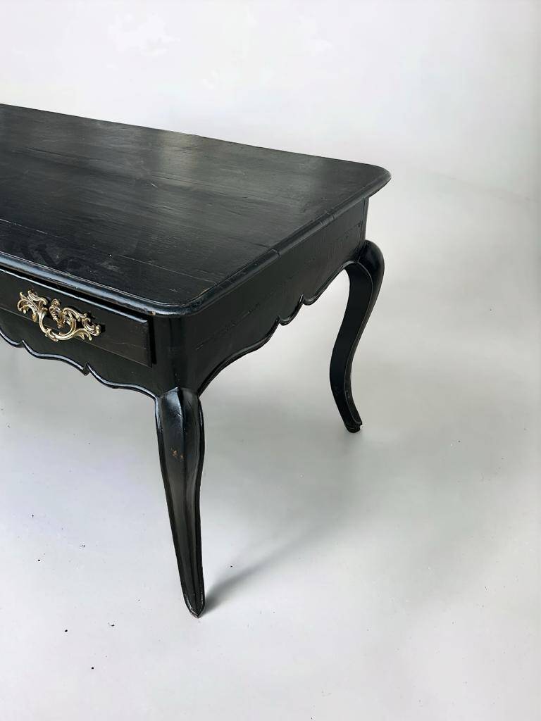 Louis XV Style Flat Desk Black Lacquered 19th Century