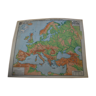 Carte scolaire de géographie Armand Colin : Europe Relief du Sol