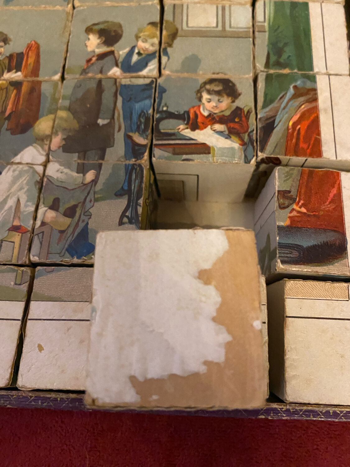 19th century wooden cube set