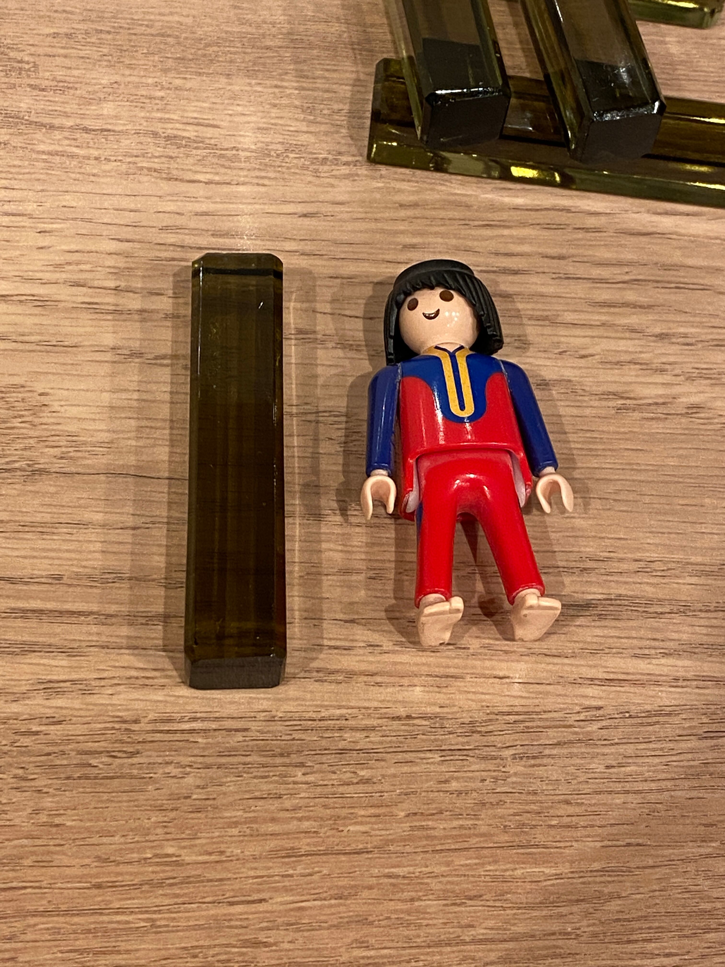5 porte-couteaux en verre fumé