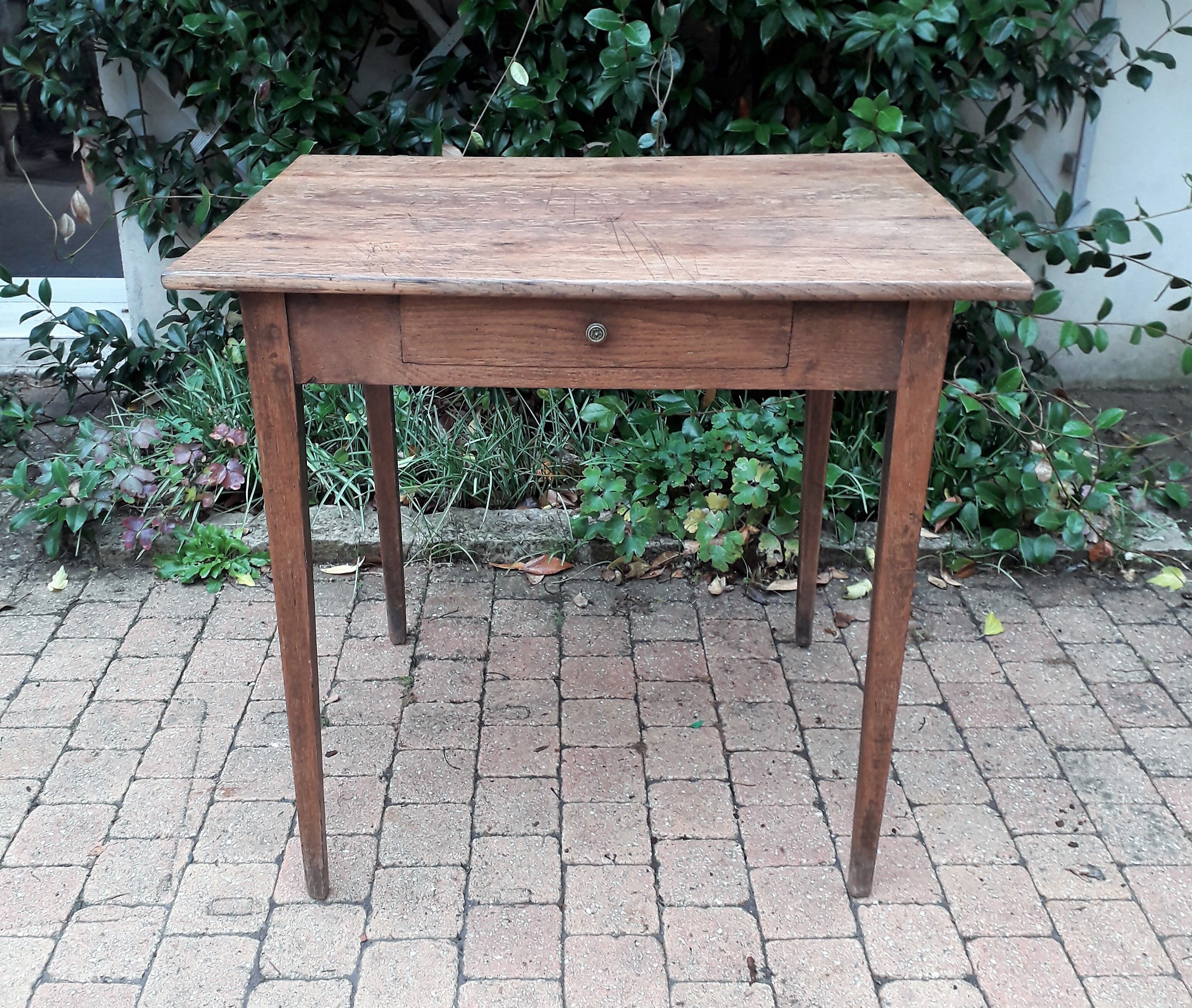 Old end table in oak