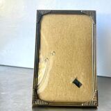 Cadre photo art deco en métal doré 14,5 cm x 9 cm verre convexe