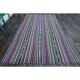 1970s Vintage Turkish Oushak Handmade Wool Cotton Blue Area Rug 180x306