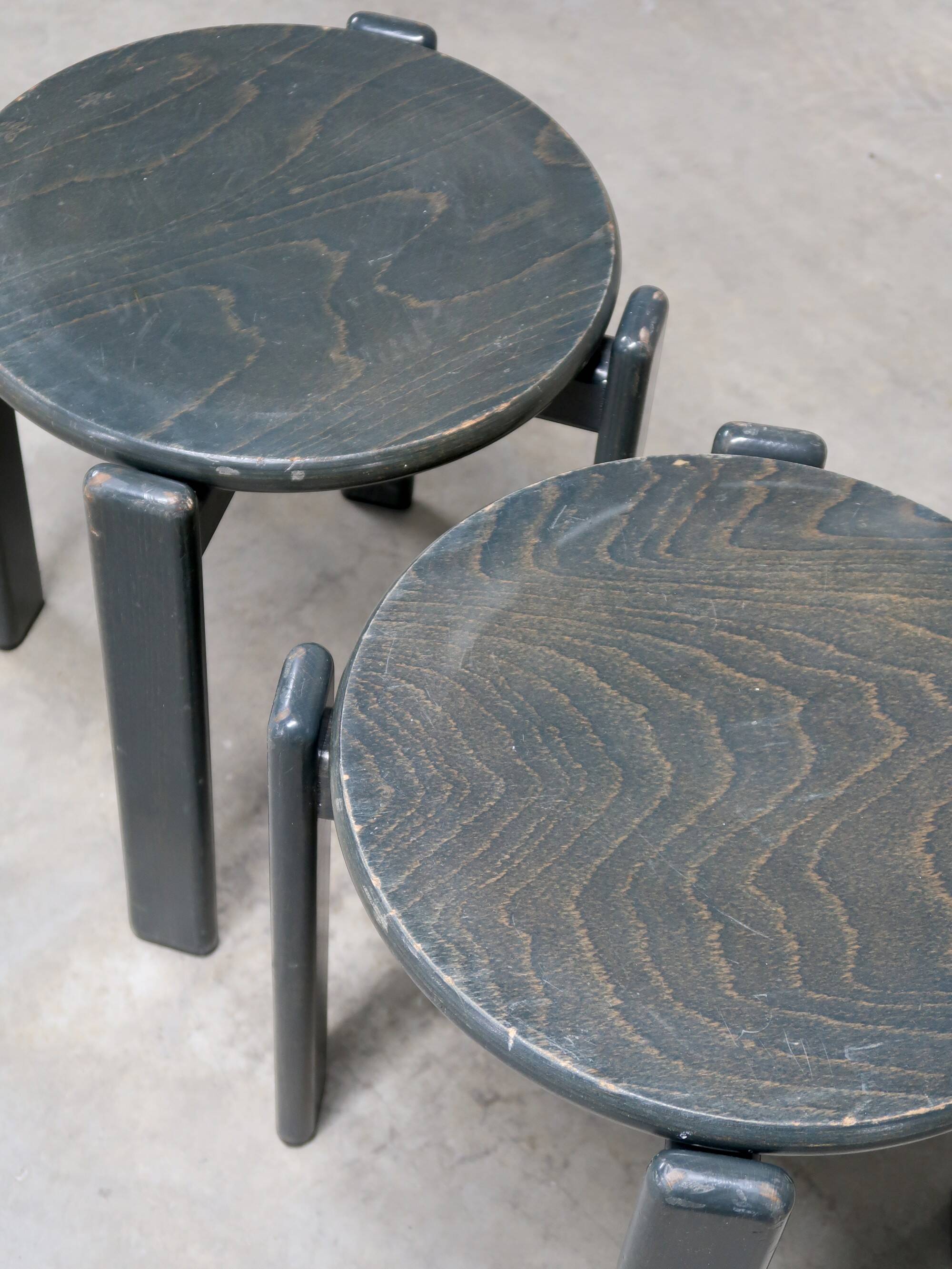 2 solid wood stools