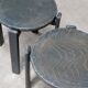 2 solid wood stools