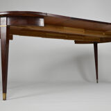 Art Deco mahogany round table by Jacques Adnet, circa 1940