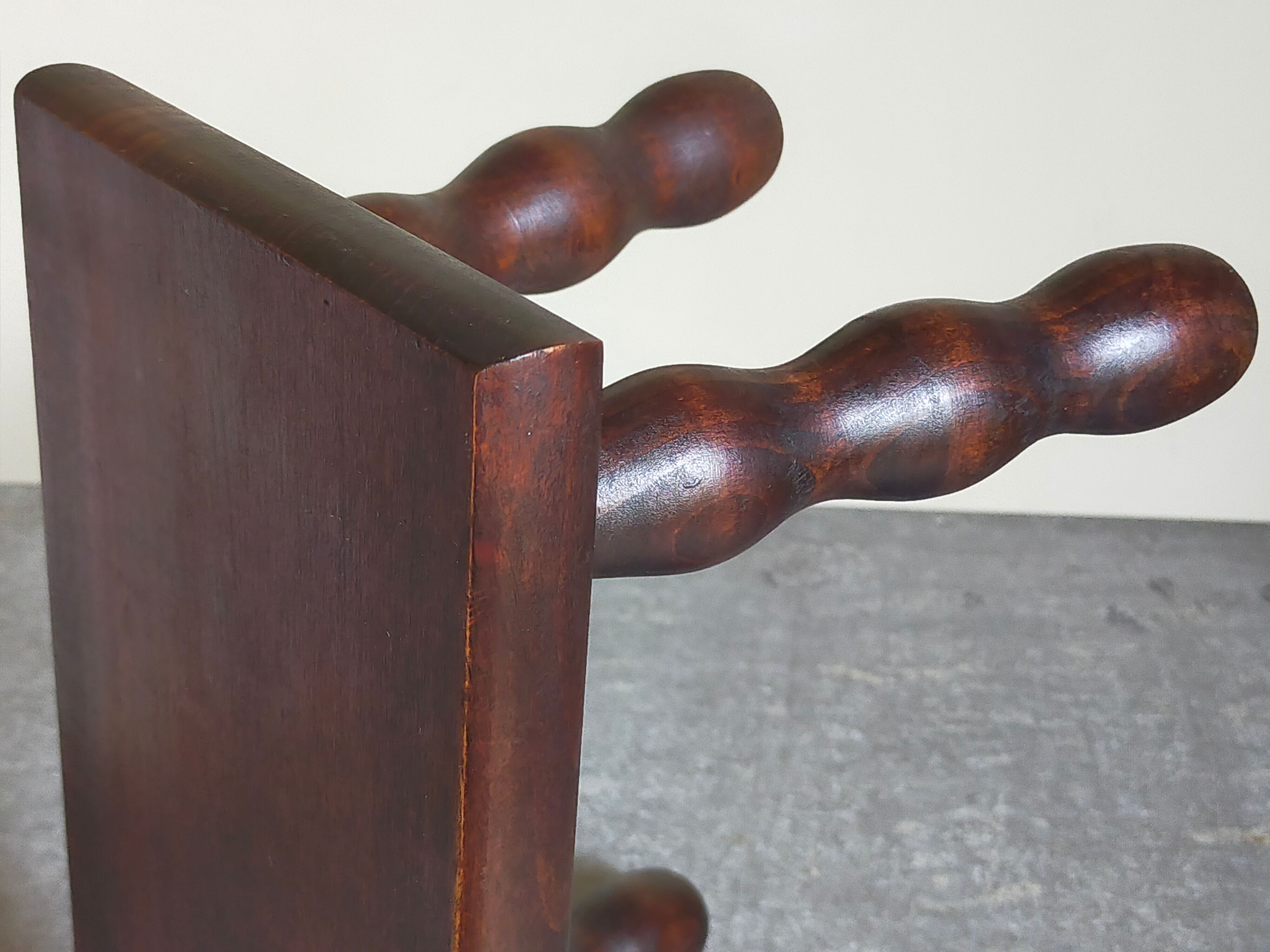 Wooden footrest stool turned solid vintage