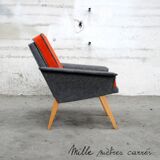 Chair completely renovated vintage (wood, fabric, trim).