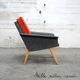 Chair completely renovated vintage (wood, fabric, trim).