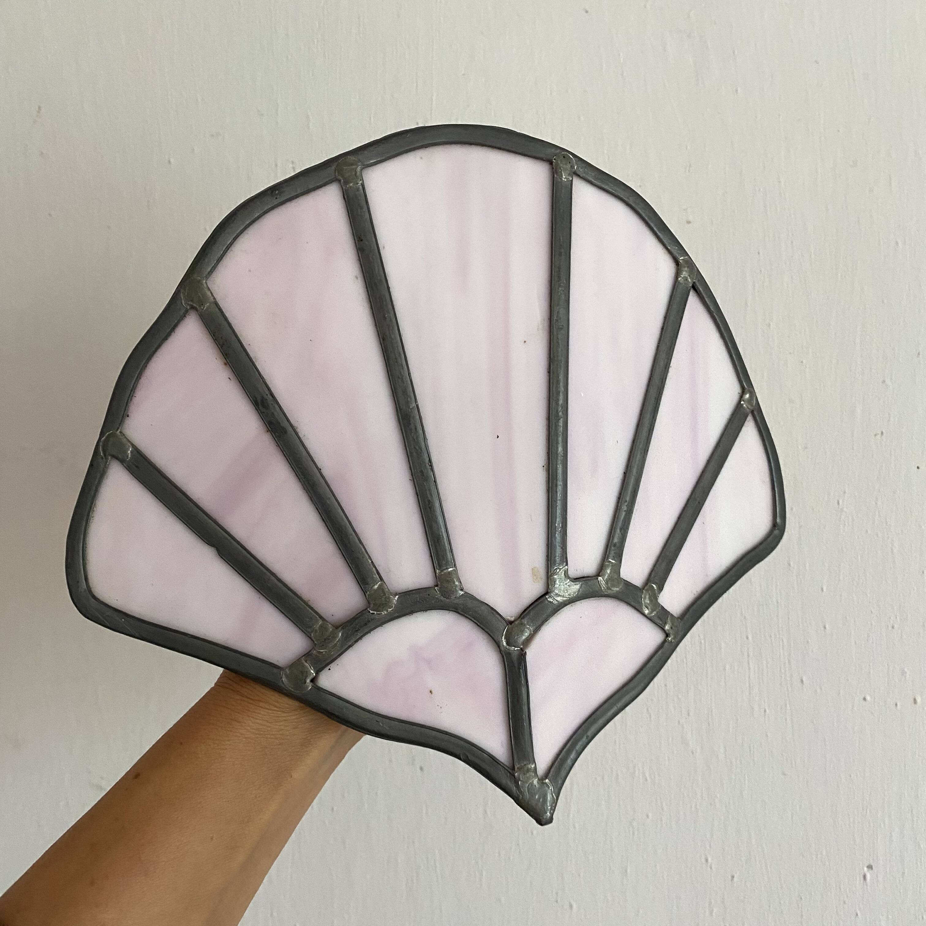 Stained glass shell wall light