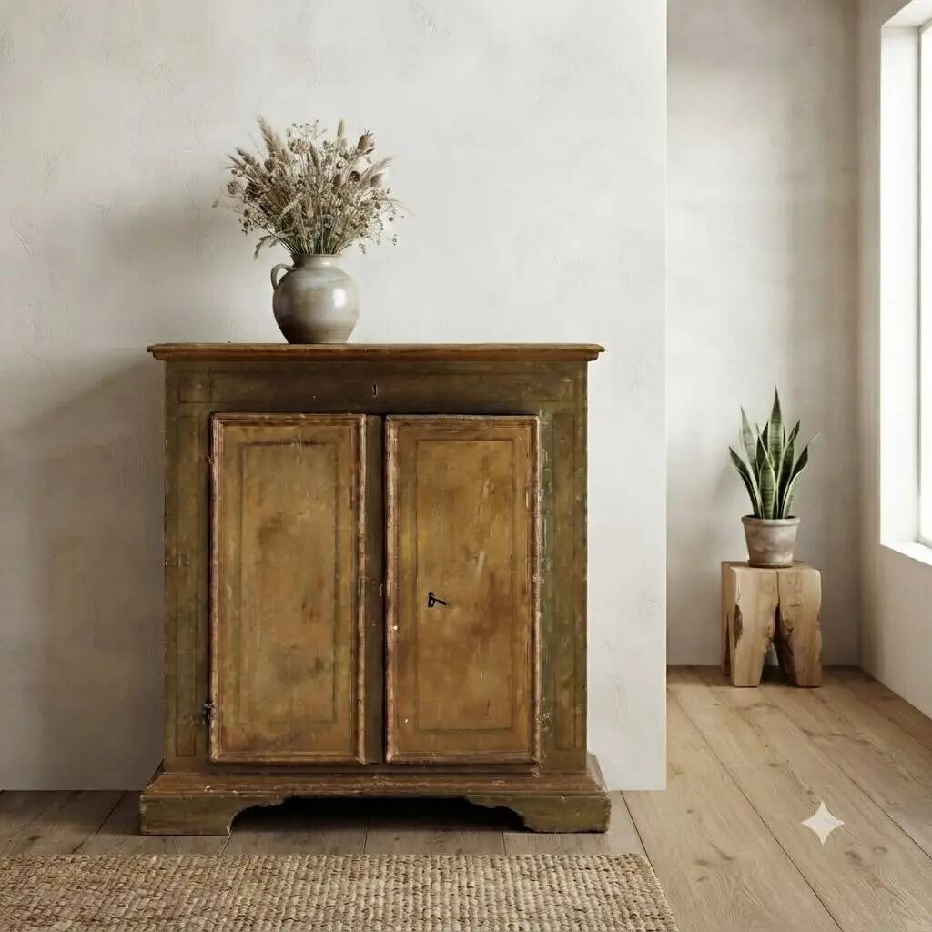 Buffet baroque ancien en peuplier laqué, XVIIIe siècle