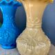 Paire de vases opaline de foire début XX