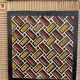Duo of panels Imigongo carved wood Rwanda 1970