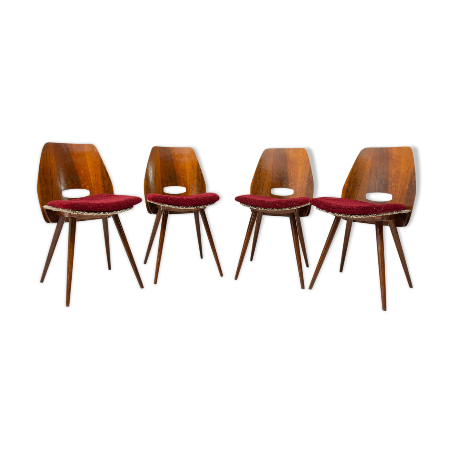 Lot de 4 chaises conçues par Frantisek Jirák pour Tatra Pravenec