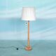 Vintage Swedish wooden floor lamp with pleated shade from the 1960s.